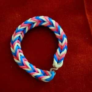 Pink white blue bracelet